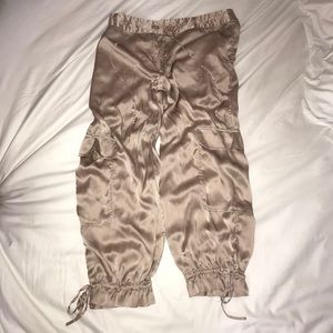 Light Pink Silk Cargo Pants